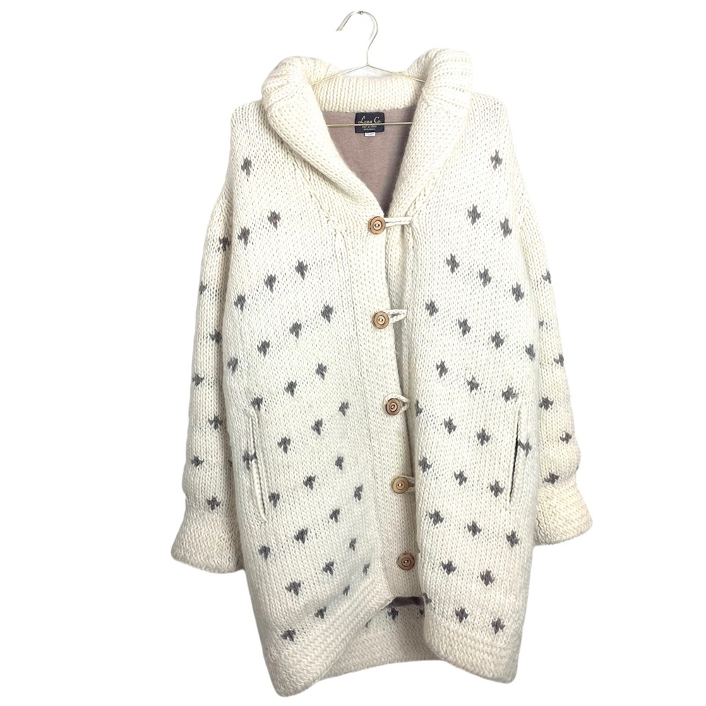 Vintage Lana Co • Cream Wool Button-up Jacket Size (L)